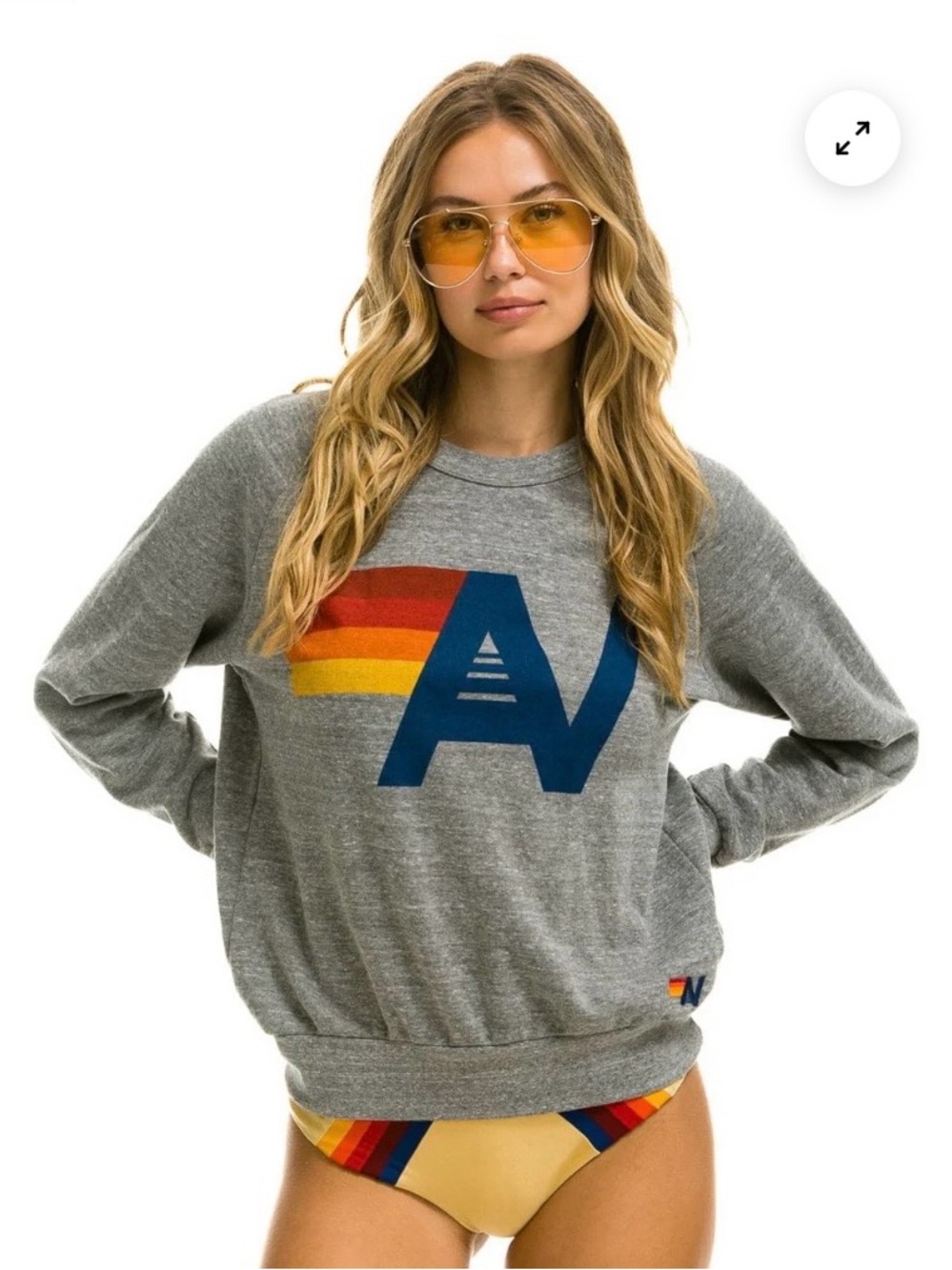 Aviator Nation NWT Logo Sweatshirt Heather Grey XS